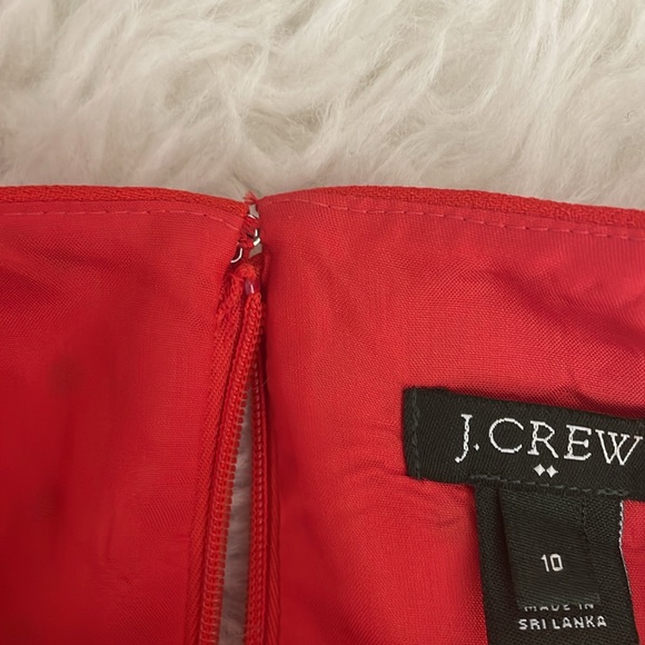 J.CREW Women’s Red Black Optic Polka Dots Sleeveless Lined Sheath Dress Size 10 - Picture 6 of 6